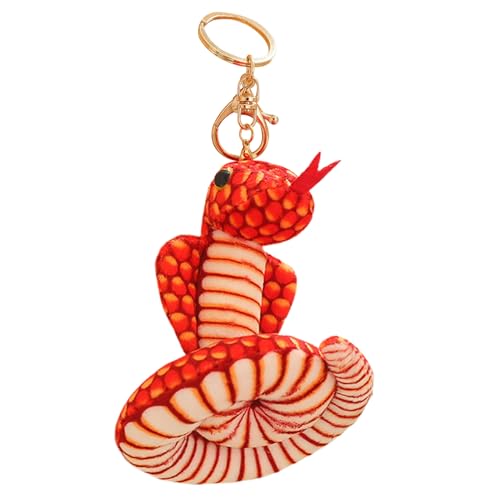 Llavero de serpiente para bolso, diseño de serpiente, llavero creativo para mochila de serpiente, llavero de peluche para bolso, suave serpiente