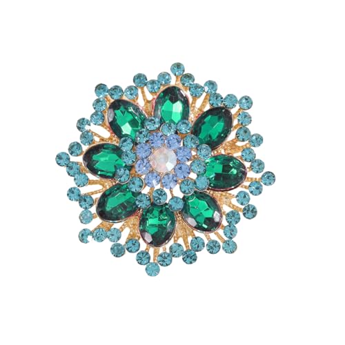 Image of Rhinestone Flower Brooch Pin for Women Red Black Purple Flower Broochs Pin Hat Christmas Brooch Jewelry