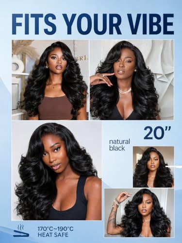 Image of Sunber Layer Body Wave Wig Human Hair Glueless 13x4 HD Lace Front Wig Pre Cut Lace Pre Plucked Pre Bleached Knots 200% Density Left Side Part Drawstring Wig Put On and Go 26inch