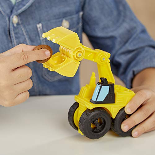 Play-Doh Kid Wheels Excavator And Loader Toy Construction Trucks, Non-Toxic Sand Buildin' Compound Plus 2 Colors Multicolor