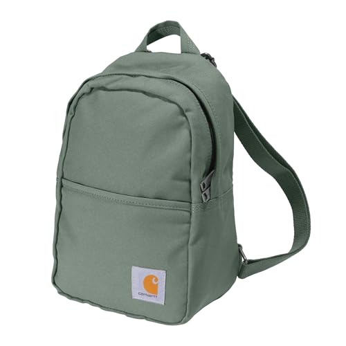 Image of Carhartt Classic Mini Backpack, Durable, Water-Resistant Backpack with Adjustable Shoulder Straps, Green Slate