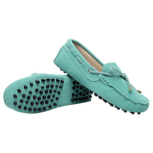 Image of ANUFER Women's Classic Suede Penny Loafers Comfort Handmade Slipper Moccasins