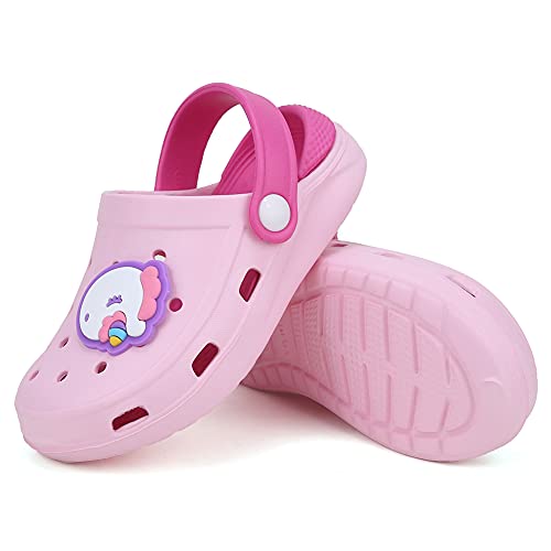 Toddler Clog Slippers Sandals|Slip On Garden Shoes for Boys and Girls|Water Shoes Sneakers Cartoon Slides for Children Beach Pool ShowerU720SDDX4-Pink-180