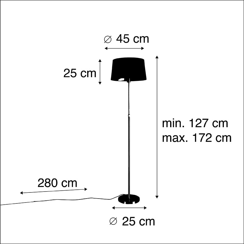 Qazqa parte fl - Lampada da terra Moderno - 1 luce - Ø 450 mm - Oro/Ottone - Design - Soggiorno I Camera da letto I Sala da Pranzo I Cucina