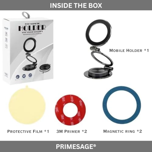 Image of PRIMESAGE Magnetic Phone Holder Phone Holder Mobile Holder for Car Dashboard Car Phone Holder Magnetic Phone Holder Magnetic Mobile Holder | 360 Rotation