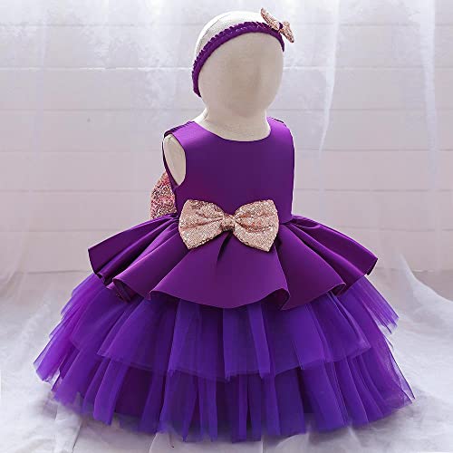 Dressy Daisy Baby & Toddler Girls' Special Occasion Dresses Wedding Flower Girl Tiered Dress Fancy Ball Gown with Headband3
