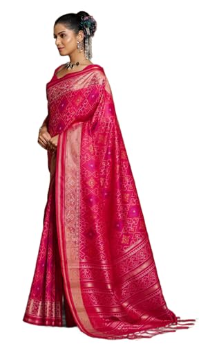 Image of SWORNOF Womens Linen Silk Saree | Saree for Women With Unstitched Blouse | Saree with Blouse Piece | Soft and Skin Friendly