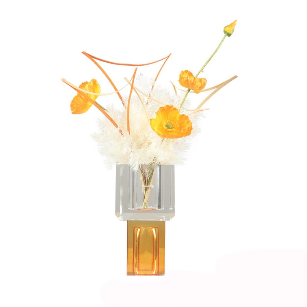 Flores de cristal de alta gama y adornos de flores secas para interiorismo de lujo