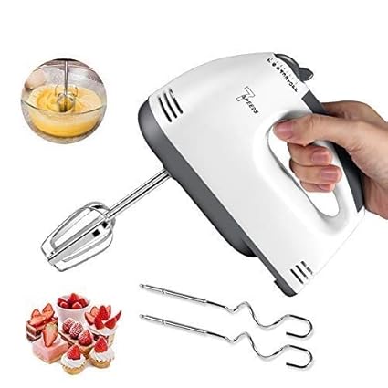 Laxit Enterprise Hand Mixer Blender Easy 7 Speed Control and Stainless-Steel Beater & Whisker with in-Built Eject nob and Slim Grip for Icecream ough Egg Cake/Cream Mix,Egg Bitter (Assorted Color)