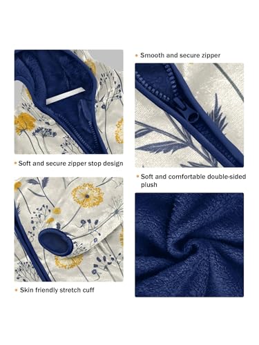 Farmhouse Dandelions Flower Girls Fleece Jacket Girls Fall Jacket Boys Coats Zip Up Hoodie Children Outerwear 2-10T3