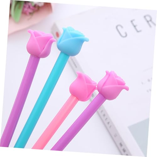 Abaodam 12 bolígrafos gel 0.5 mm forma rosa miniatura 6