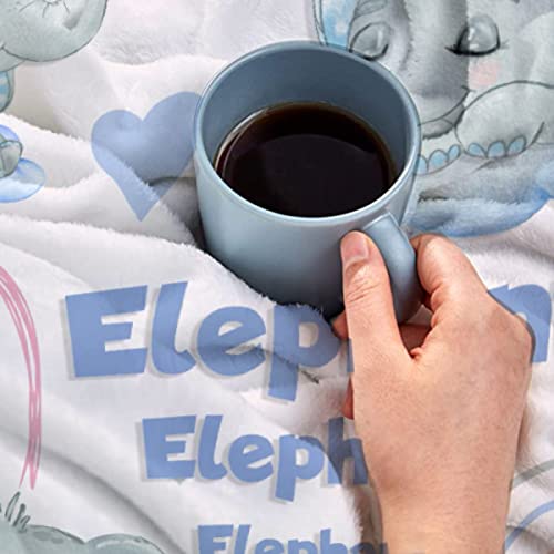 Bigger Blanket Elephant Throw Blankets Gifts For Elephant Lovers,Cute Animal Print Throw, Cozy Lightweight Plush Throw Decorative Quilts For Bed Sofa Couch Chair 50 "X 40" S For Kids #TOP6