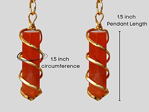 Carnelian Necklace for Women, Real Carnelian Crystal Gold Wrapped Arrowhead (Combo Pack of 2 Chains)2