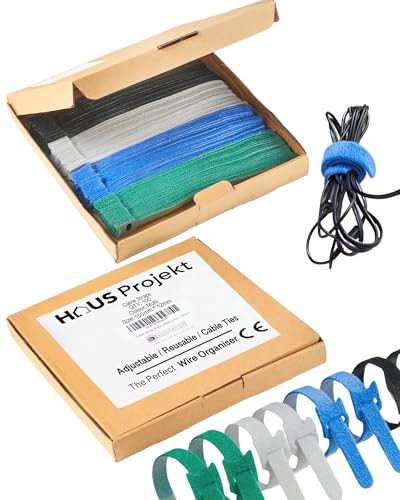 100pcs in Tidy Box, Reusable Cable Ties, Multicolour Strong 