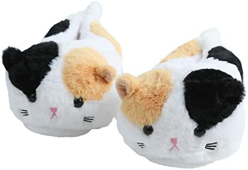 Millffy Konijnenpantoffels voor dames, warme grappige pantoffels, huisschoenen, konijn, pluche pantoffels, Witte Kat, 35.5/37.5 EU