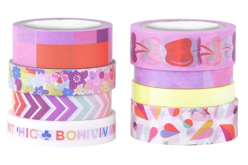 Image of Scotch Expressions Washi Tape, 8 Rolls, Assorted Sizes & Colors, Great for Decorating and Crafts