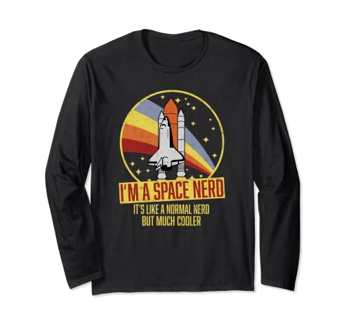 Vintage Space Shuttle - Science Fiction Geek - Space Nerd Maglia a Manica
