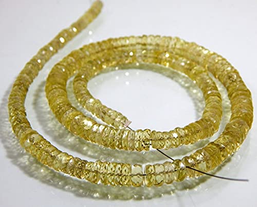 Perles en quartz citron de qualité supérieure taillées en pneu 8x5mm