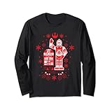 スターウォーズ R2-D2とC-3PO クリスマス 北欧プリント レッド 長袖Tシャツ