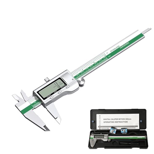 HDLNAK Digital Vernier Caliper Measuring Tool with Large LCD Screen, Stainless Steel Vernier Caliper Digital Micrometer, Easy Switch from Inch Metric Fraction, 6 Inch Caliper Tool for Household/DIY