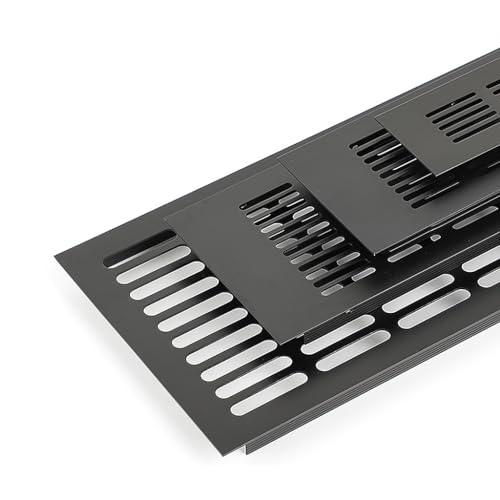Grille de ventilation en alliage d'aluminium noir 60x350mm au design moderne et finition soignée
