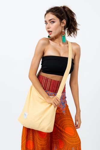 Image of Hobo Crossbody Bag for Women - Large Cotton Tote Shoulder Purse | Adjustable Strap