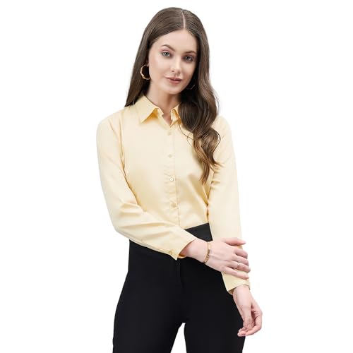 Image of Style Quotient Women Solid Chambrey Regular Formal Shirt