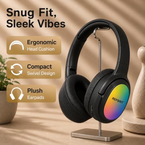 Image of RASSFOAT X7 RGB Wireless Headphones - Powerful Sound, 10H Playtime & Stunning 7-Color RGB Lights. Foldable, Comfortable, and Perfect for Music, Gaming, Movies & Calls-Anywhere, Anytime.