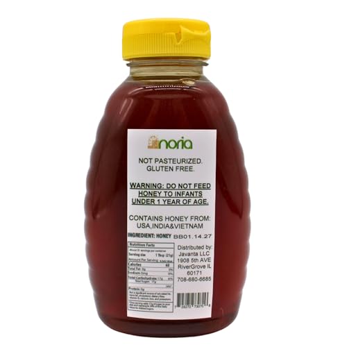 Honey by Noria – Light Amber, Grade A, 16 Oz Pure & Natural Sweetener miniatura 2