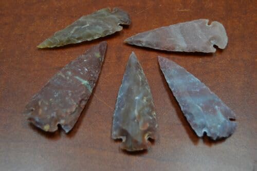 5 PCS ASSORT Agate Stone SPEARHEAD Arrowhead Point Medieval 3