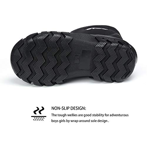 8 Fans Kids Rubber Boots 100% Waterproof Fishing Hunting Neoprene Winter Snow Rain Boots with Warm Liners for Boys and Girls4