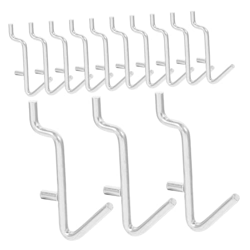 BELLIFFY 20pcs Heavy Duty Metal Hooks Wall Mount Pegboard Hooks for Tools Keys and Accessories Efficient Organization