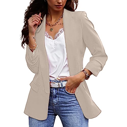 Womens Ladies Blazers Turn Down Collar Blazer Jacket Long Sleeve Coat Outerwear Business Casual Suit Coat