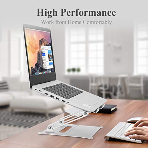FLAGTOP Suporte de laptop ajustável para mesa, suporte ergonômico portátil de alumínio, antiderrapan