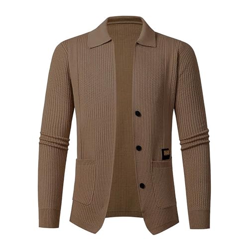 Cárdigan ligero ajustado de punto premium para el hombre elegante