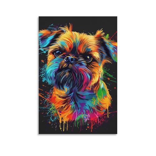 Peinture Diamant Chien Coloré 5D d'Exception : Strass en Cristal Supérieur 50x60cm