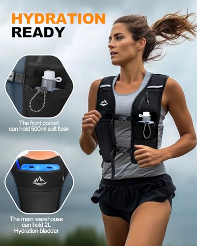 ISEYOU Running Vest for Women Men, Reflective Hydration Vest with Adjustable Waistband & Phone Pocket, Lightweight Breathable Running Water Vest for Jogging Hiking Trail Cycling and Marathon Race - image 4