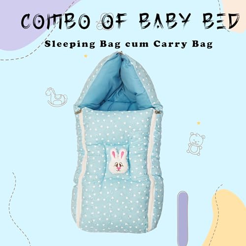 Image of VOIDROP Baby Sleeping Bag 3 in 1 for New Born Babies Baby Cotton Material Portable Travelling Bed for Infants Premium QULAITY Baby Breastfeeding Bed Green
