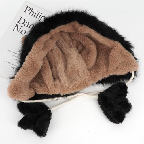 Cute Soft Plush Groundhog Hats Funny Cartoon Animal Warm Winter Caps for Women Girls Outdoor Slouchy Ear Protection3