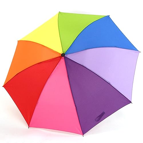 Image of Tinsow 8 Rib Rainbow Umbrella Portable LGBT Pride Umbrella Collapsible, Compact and Durable, Lightweight and Cute Travel Rainbow Umbrella For June Pride Month