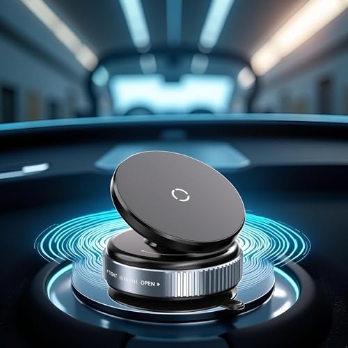 Magnetic Phone Holder for Car, 360 Adjustable Rotatable Magnetic Mount, Air Suction Magnetic Phone Mount,Vacuum Magnetic Phone Holder, Hands-Free Phone Holders for Smooth Surface, Used All Phones