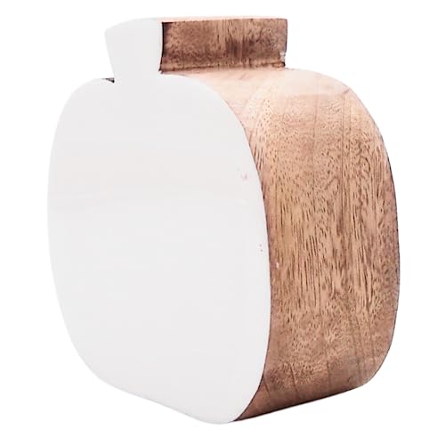 Woodenapplewithwhiteenamelfigurinefreestandingtabletopfalldecoration49inches Urban Country Home Decor Wooden apple with white enamel figurine freestanding tabletop fall decoration 49 inches urban country home decor