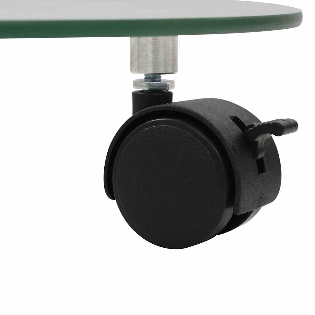 vidaXL Roulettes pour Plantes, Lot de 2, Verre Trempé, 28 cm Rond, Support à Roulettes avec Roulette Pivotante 360° et Frein, Déplace-Plante, Porte-Pot, Accessoire Intérieur et Extérieur