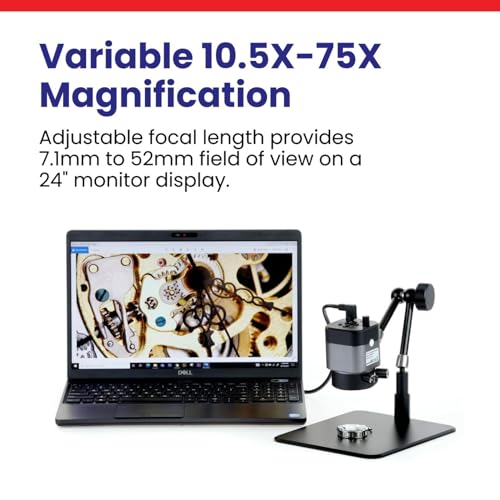 Image of AmScope UHM210 Series 1080p 2.0MP HDMI Digital Microscope on 11 inch Articulating Arm