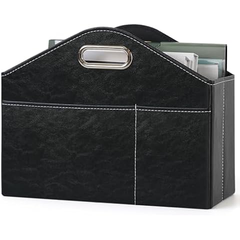 PreTidy PU Leather Magazine Rack Organizer Cover