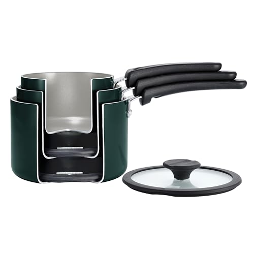 Image of Tramontina Ceramic Non Stick 6-Piece Nesting Sauce Pan Set - Teal