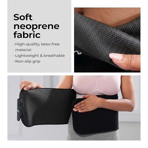 Image of Lifelong Sweat Belt | for Stomach | Men and Women | Non-Tearable Sauna Waist Trainer-Belt | Neoprene Waist Trimmer for Gym, Yoga, Running and Fitness | Adjustable Slimming-Belt (Black, Size L)