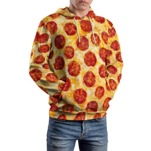 Pizza Unisex Hoodie Men Womens Fashion Pullover Casual Top Lightweight Hooded Wicking Sweatshirt Soft Tops Travel Pullovers M4