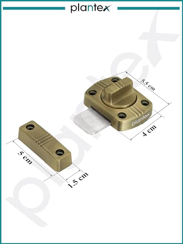 Image of Plantex Bathroom Door Latch /Heavy Duty Zinc Latch for Bathroom /Latch Lock for Main Door /Door Stopper /Baby Latch for Door -Pack of 1 (Brass Antique)