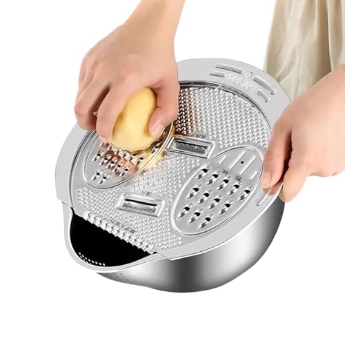 Yhsioaklo Colador Lavariso de acero inoxidable, colador multifuncional de acero inoxidable para enjuagar arroz, utensilios de cocina para enjuagar frutas, ensaladas, pasta, sushi y colar té